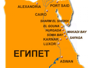 курорты Египта - карта